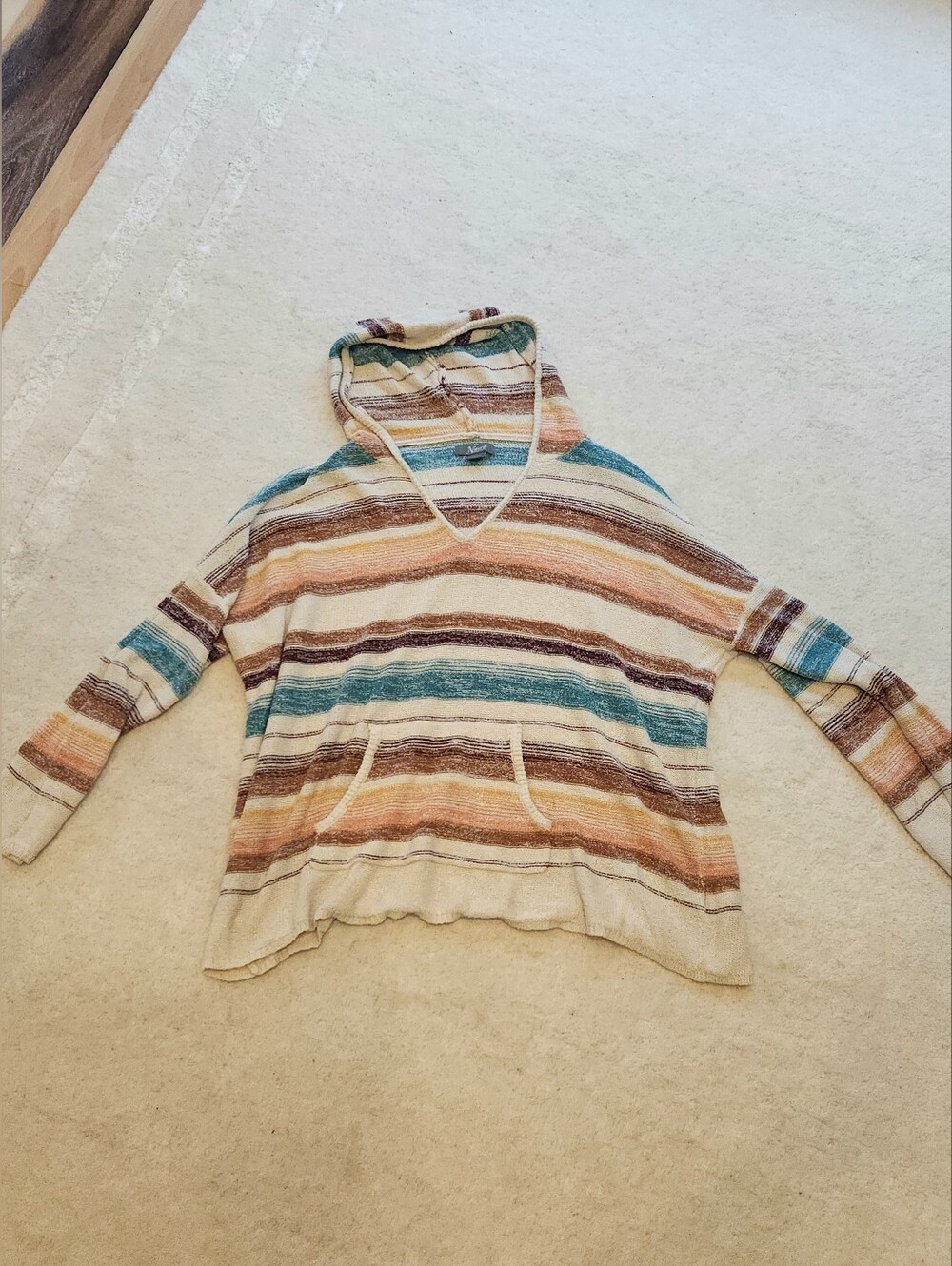 Cabella's Natural Reflections Striped Baja Hoodie Camping Beach sz 2X soft